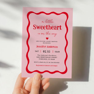 Invitation Petite amoureuse Baby shower de fille coeur