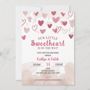Invitation Petite amoureuse sur le chemin, Baby shower, Cupid