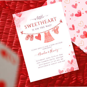 Invitation Petite amoureuse Valentines Baby shower fille