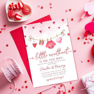Invitation Petite amoureuse Valentines Baby shower fille