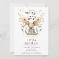 Petite aquarelle souris 1er anniversaire