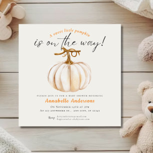 Invitation Petite Baby shower Citrouille aquarelle