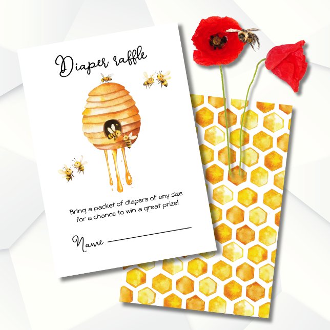 Invitation Petite Baby shower d'abeilles de miel Raffle (Créateur téléchargé)