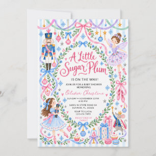 Invitation Petite Baby Shower de Noël Casse-Noisette Sucre Pl