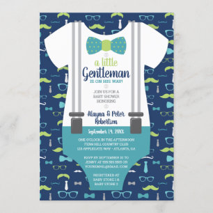 Invitation Petite Baby shower Gentleman Invitation, Cravate B