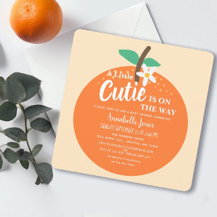 Invitation Petite Baby shower Orange