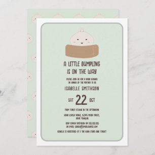 Invitation Petite Baisse Sur Le Chemin Baby shower Vert