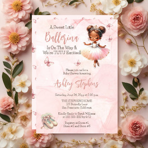 Invitation Petite Ballerina Est En Route Tutu Baby shower