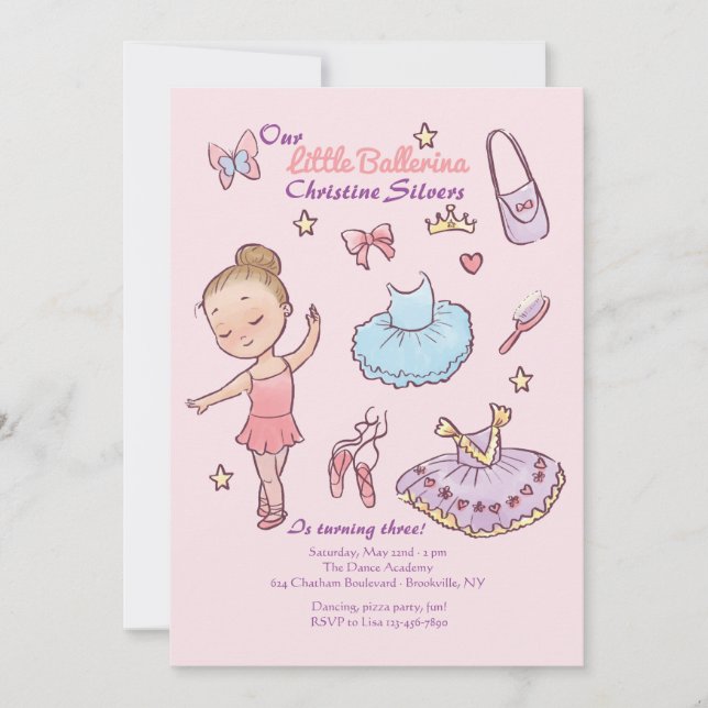 Invitation Petite Ballerine (Devant)