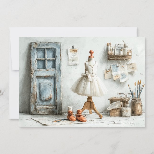 Invitation Petite Ballerine – Fête d'anniversaire de studio f (Devant)