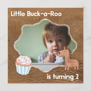 Invitation Petite Buckaroo Deuxième photo d'anniversaire