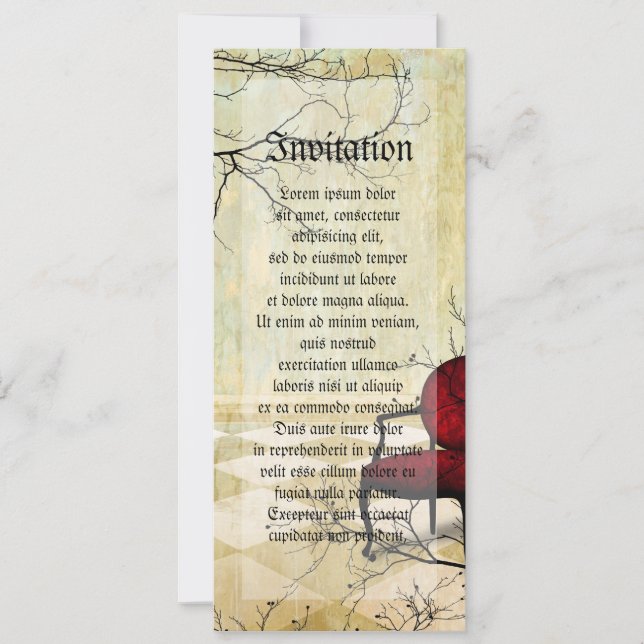 Invitation Petite chaise royale avec branches (Devant)