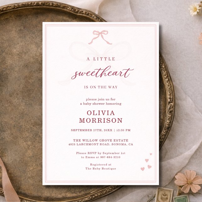 Invitation Petite Chérie Coquette Arc Baby Shower (Créateur téléchargé)