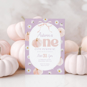 Invitation Petite Citrouille 1er anniversaire marguerites pou