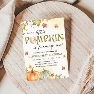 Invitation Petite Citrouille 1ère fête d'anniversaire Invitat