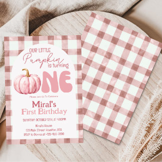 Invitation Petite Citrouille Automne Premier Anniversaire 