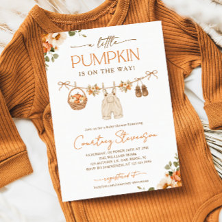 Invitation Petite Citrouille Baby Shower d'Automne