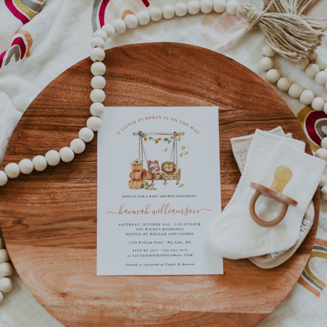 Invitation Petite Citrouille | Baby Shower d'Automne (Créateur téléchargé)