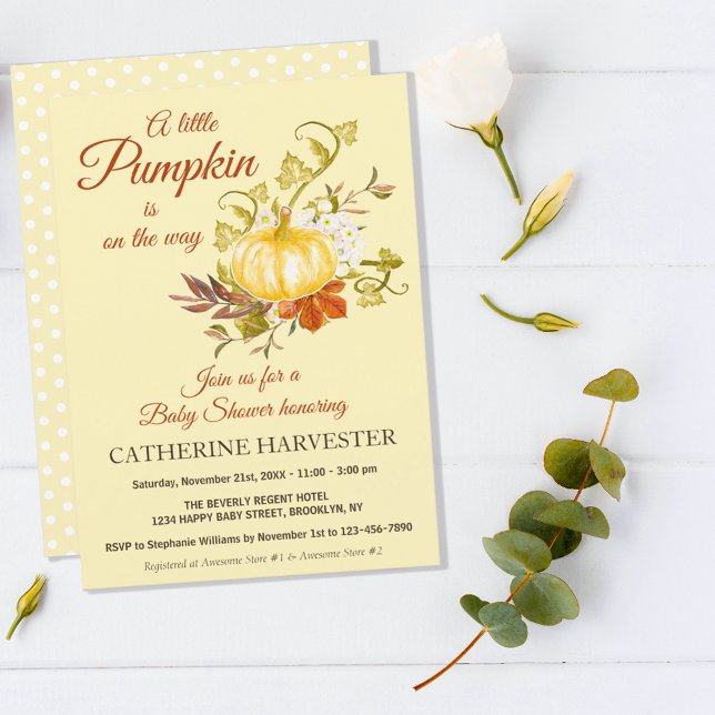 Invitation Petite Citrouille Baby Shower Rustique d'Automne (Créateur téléchargé)