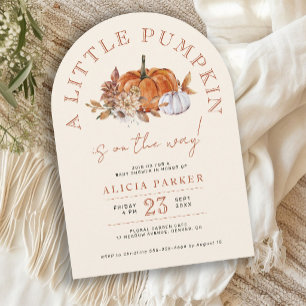 Invitation Petite citrouille bébé automne fête prénatale 