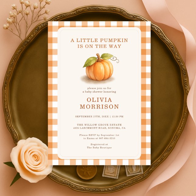 Invitation Petite Citrouille Bébé Fête d'Automne (Créateur téléchargé)