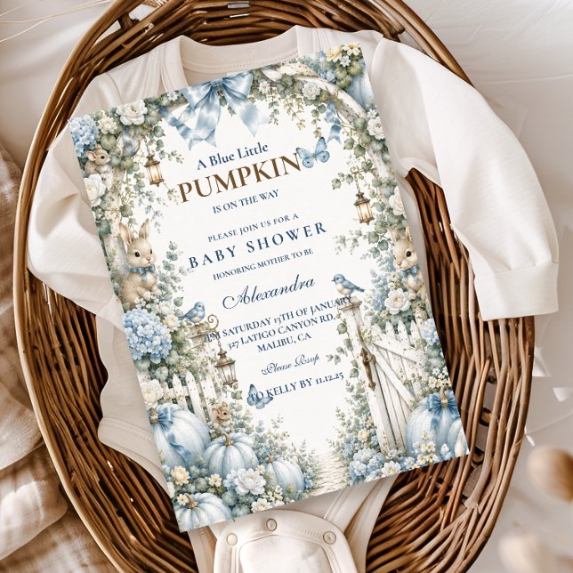 Invitation Petite citrouille bleue de conte de fée (Créateur téléchargé)