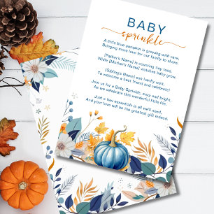 Invitation Petite citrouille bleue pour baby sprinkle