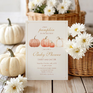 Invitation Petite Citrouille Bohème Baby Shower d'Automne