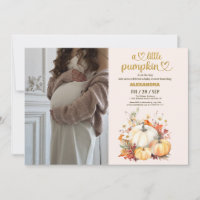 Petite citrouille chute aquarelle florale baby sho
