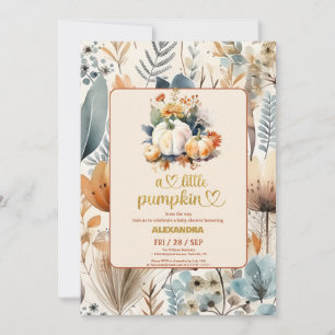 Invitation Petite citrouille chute de la florale aquarelle po