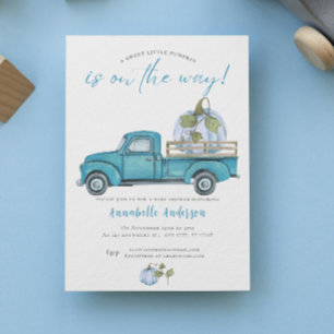 Invitation Petite Citrouille Couleur bleue Baby shower garçon