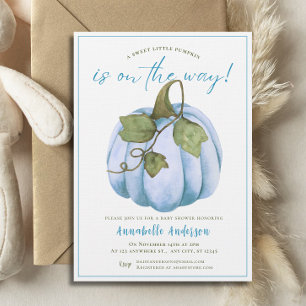 Invitation Petite Citrouille Couleur bleue Baby shower garçon