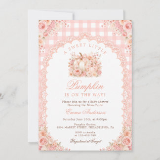 Invitation Petite citrouille en route Arc Fille Baby Shower