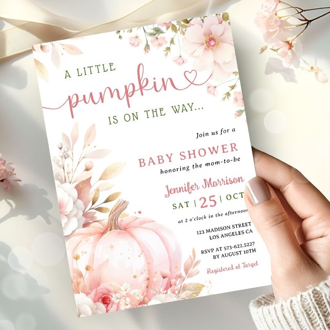 Invitation Petite Citrouille en Route Fille Fête de Naissance (Créateur téléchargé)