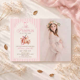Invitation Petite citrouille en route Fille rose Baby Shower