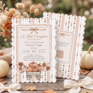 Invitation Petite Citrouille Fête de Bébé Neutre d'Automne