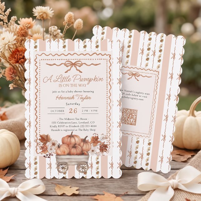 Invitation Petite Citrouille Fête de Bébé Neutre d'Automne  (Créateur téléchargé)