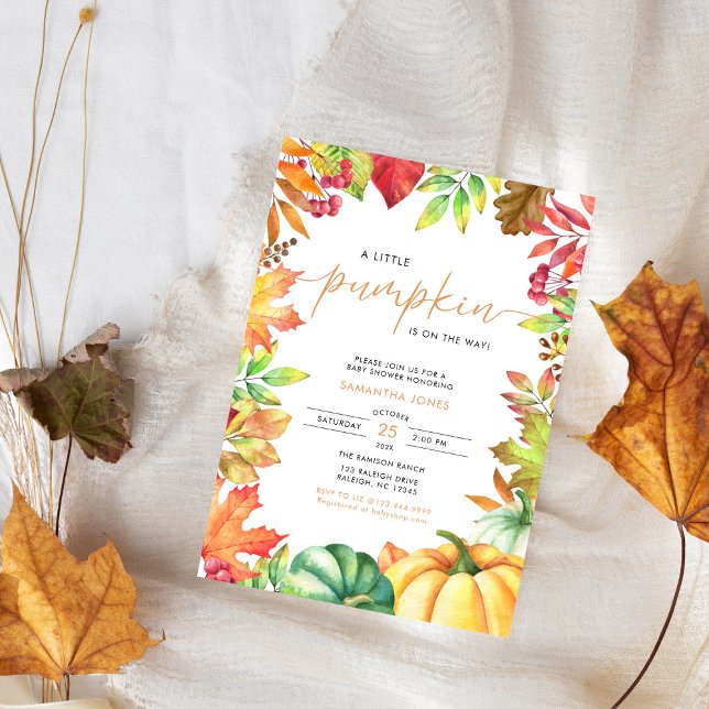Invitation Petite Citrouille Fête de Naissance Automnale pour (Créateur téléchargé)