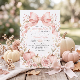 Invitation Petite Citrouille Fille Arc-en-Ciel Bébé Shower
