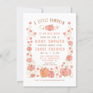 Invitation Petite Citrouille Fille Baby Shower