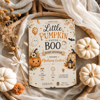 Invitation Petite Citrouille Little Boo Halloween Baby Shower