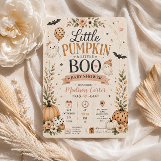 Invitation Petite Citrouille Little Boo Halloween Baby Shower