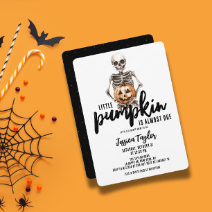 Invitation Petite citrouille presque due squelette Jack O'Lan