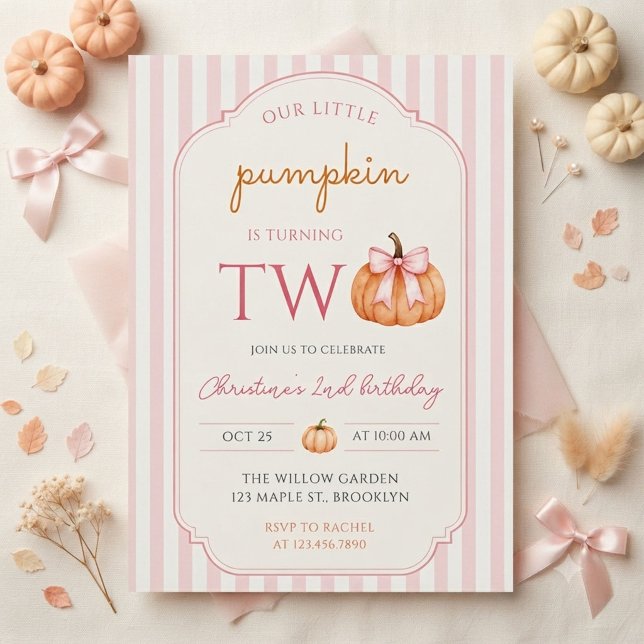 Invitation Petite citrouille qui fête ses 2 ans Halloween 2e  (Créateur téléchargé)