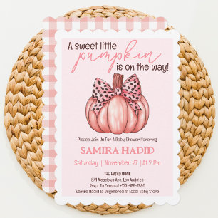 Invitation Petite citrouille rose C'est une fille Baby Shower