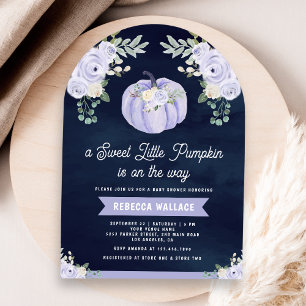 Invitation Petite Citrouille Rose Lavande Marine Baby Shower