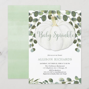 Invitation Petite citrouille sans sexe saupoudrer bébé