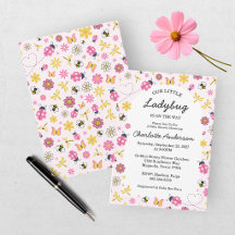 Petite Coccinelle Fille Rose Baby Shower