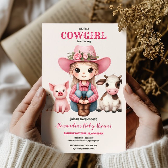 Invitation Petite cowgirl Wild West Boho Baby Girl Douche (Créateur téléchargé)