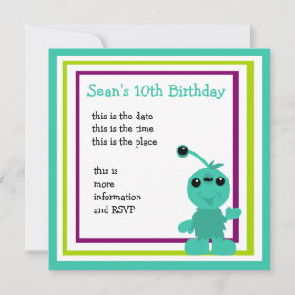 Invitation Petite créature Alien Monster